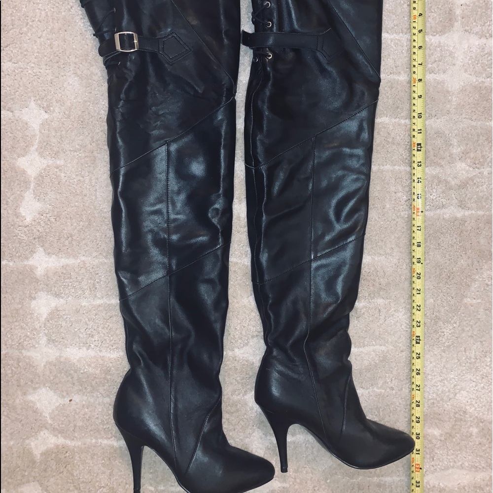 GENUINE LEATHER 30in THIGH HIGH BOOTS SZ9